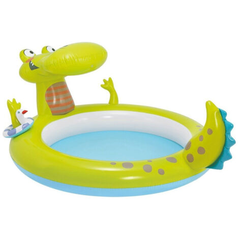 Piscine Gonflable Pour Enfants Crocodile Avec Jeux 198 X 160 X 91 Cm