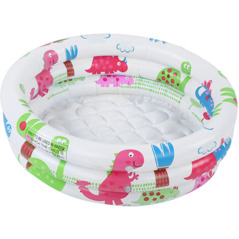 Piscine Gonflable Rond Enfants Motif Dinosaures Amusant pour Jardin Plage