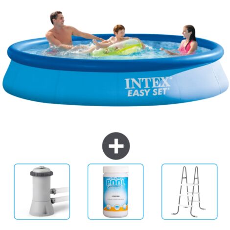 Piscine Gonflable Ronde Easy Set Intex - 366 x 76 cm - Bleue - Incluse Accessoire CB84
