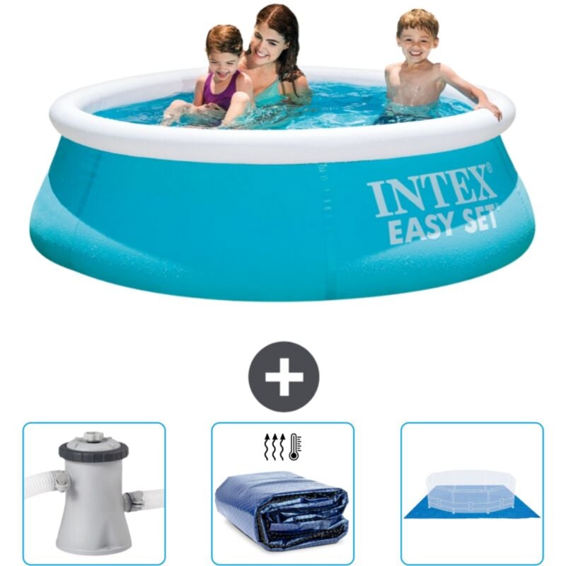 Piscine Gonflable Ronde Easy Set Intex 183 x 51 cm - Bleue - Incluse Accessoire CB76