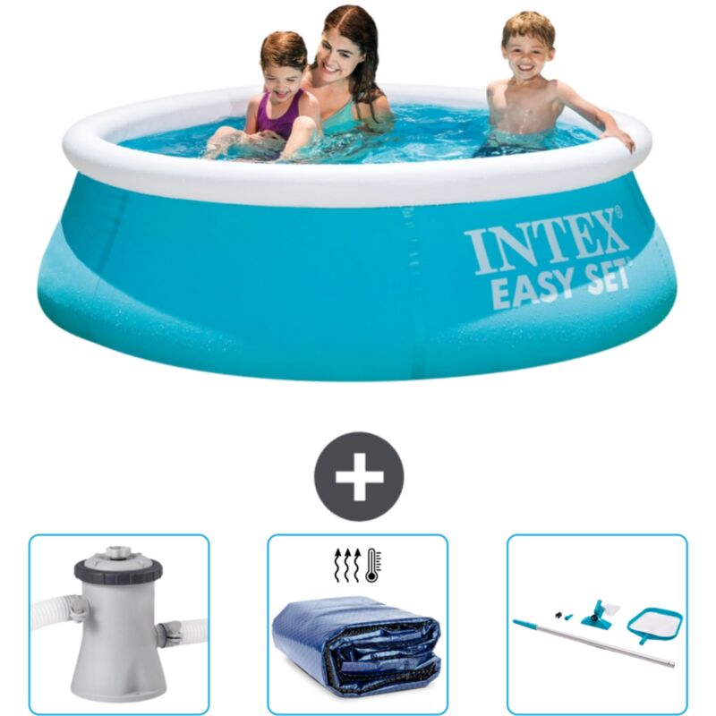 Piscine Gonflable Ronde Easy Set Intex 183 x 51 cm - Bleue - Incluse Accessoire CB78