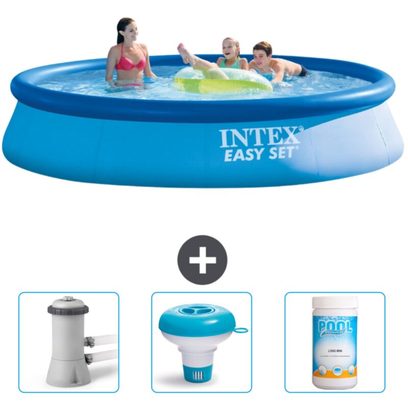 Piscine Gonflable Ronde Easy Set Intex 396 x 84 cm - Bleue - Incluse Accessoire CB77