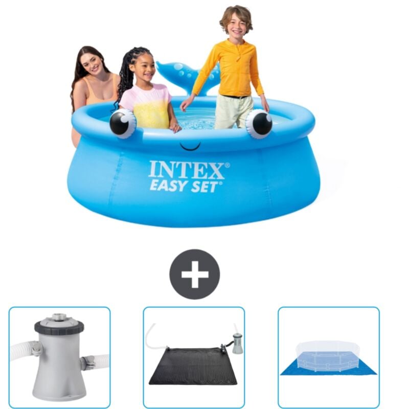 Piscine Gonflable Ronde Intex Easy Set - 183 x 51 cm - Bleue - Baleine - Incluse Accessoire CB79