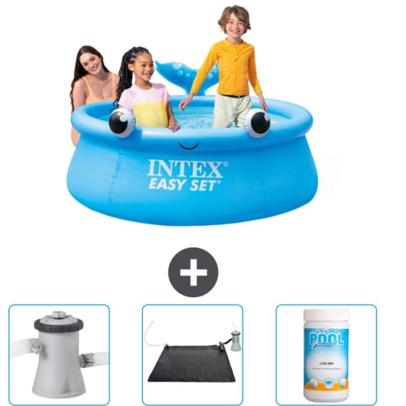 Piscine Gonflable Ronde Intex Easy Set - 183 x 51 cm - Bleue - Baleine - Incluse Accessoire CB80