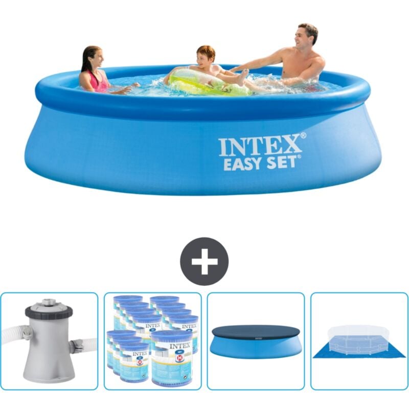 Piscine Gonflable Ronde Intex Easy Set - 305 x 76 cm - Bleue - Comprend des Accessoires CB88