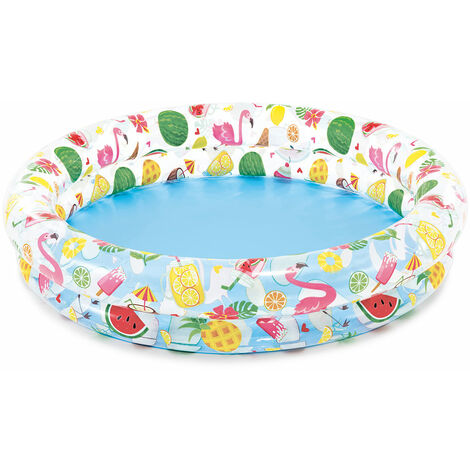 Intex 59421 fruit round inflatable pool with two rings 122x25 cm with repair patch