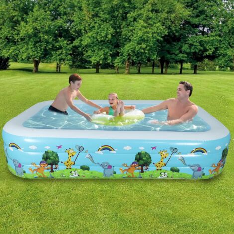 Piscine Pliable Rectangulaire Familiale - Pas De Gonflage, Facile à Installer - Pour Adultes Et Enfants - Idéale été, Jardin, Fêtes - 13