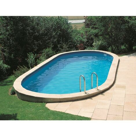 Kit piscine Star Pool ovale avec filtre à sable - hauteur 1,20 m - Dimensions piscine: 7,00 x 3,20 x 1,50 m