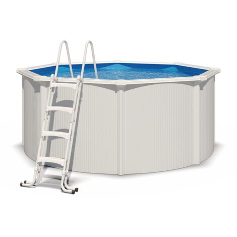 Piscine hors sol acier ronde Ø 3,65 x 1,20 m blanche SAPHIR + groupe de filtration 4 m³/h et Aqualoon™