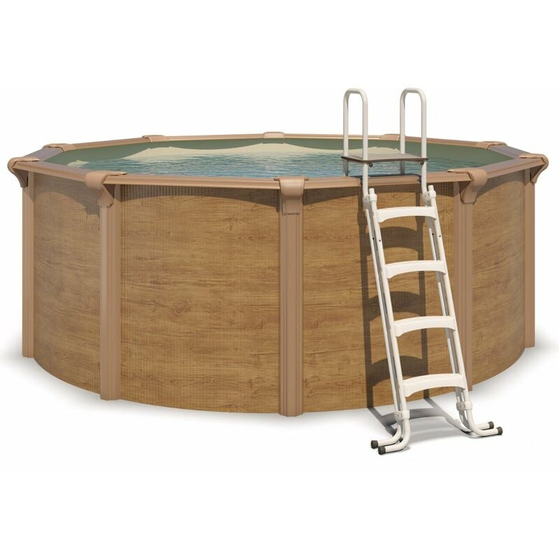 Trigano - Piscine hors sol acier ronde ø 3,65 x 1,32 m aspect bois osmose