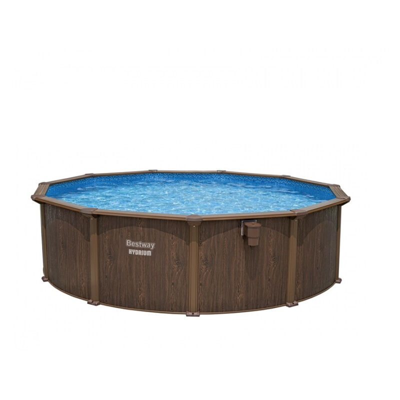 Piscine en acier Bestway Hydrium effet bois 4,90 x h 1,30 m