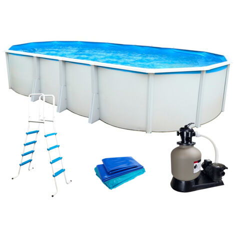 Piscine hors-sol acier Toi IBIZA ovale 730X366X132cm filtre à sable