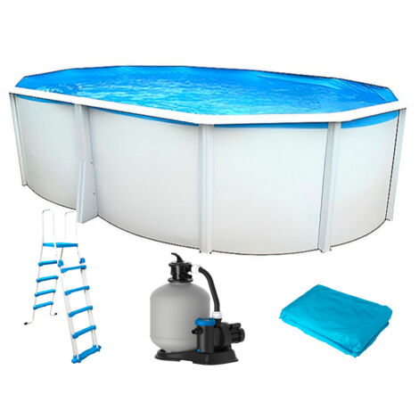 Piscine hors-sol acier Toi IBIZA Prestige ovale 550X366X132cm filtre à sable