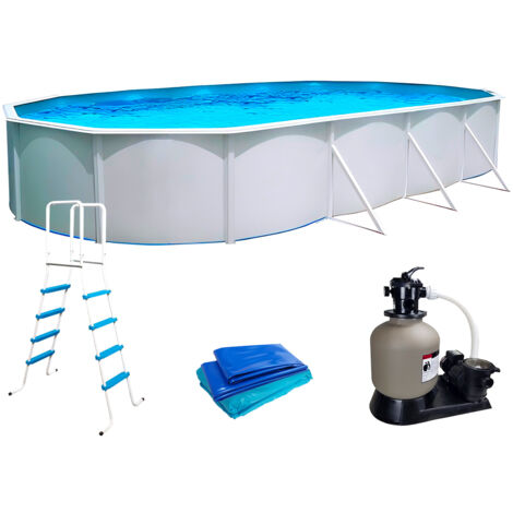Piscine hors-sol acier Toi MAGNUM ovale 730x366x132cm filtre à sable 8m3/h