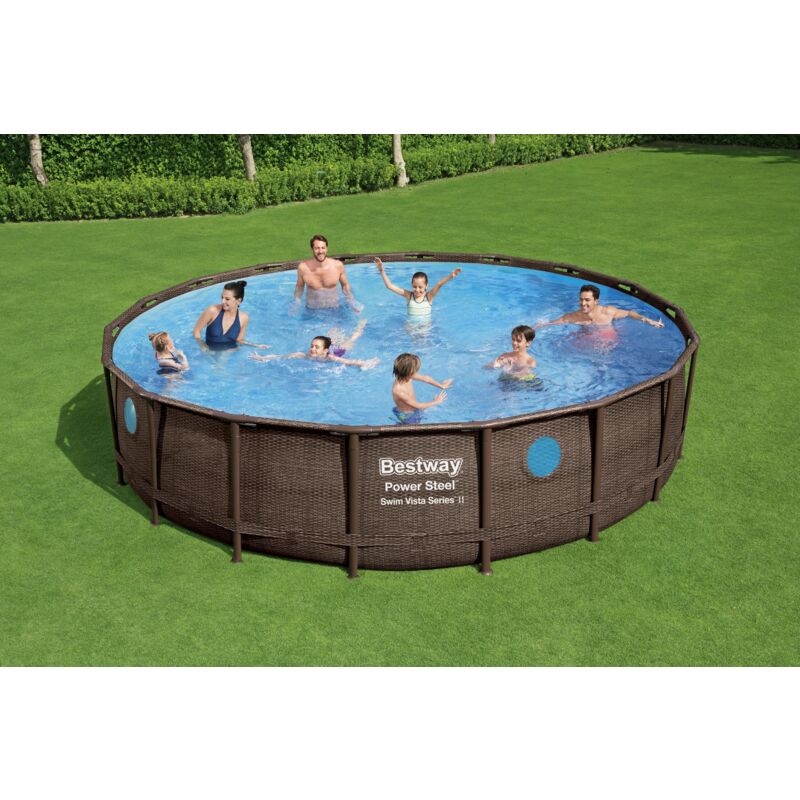 Bestway® Power Steel™ Swim Vista Series™ II Kit piscine hors sol ronde 5,49 x 1,22 m