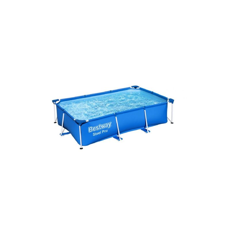 Salone - Bestway 56403 Piscine rectangulaire bleu acier Power 259x170x61 cm avec cadre de jardin exte'rieur