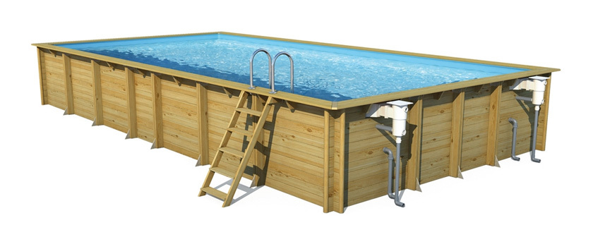 Piscine Hors Sol Bois Ubbink Fsc Rectangulaire Linea 500x800 H140cm