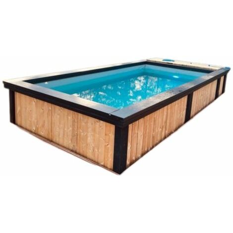 Piscine hors sol bois urbaine rectangulaire moins de 10m2 piscine en ligne  - Arobase Piscines