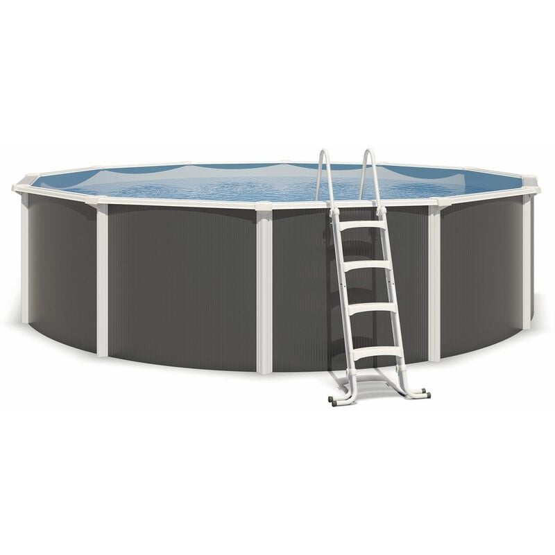 Trigano - Piscine hors sol acier ronde ø 5,50 x 1,32 m anthracite varuna