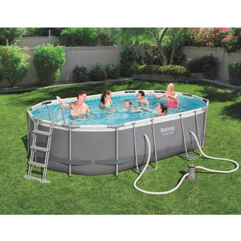 Piscine Hors Sol Ovale Bestway 56448 488x305x107 Cm Complètement équipée