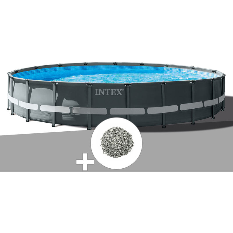 Intex - Kit piscine tubulaire Ultra xtr Frame ronde 6,10 x 1,22 m + 20 kg de zéolite