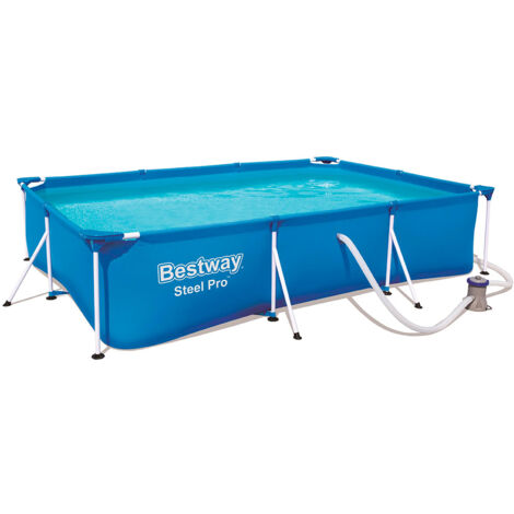 Piscine Hors-sol Tubulaire pour Enfants Bestway Deluxe Splash Frame Pool 300x201x66 cm Filtre à Cartouche de 1.249 litres/heure