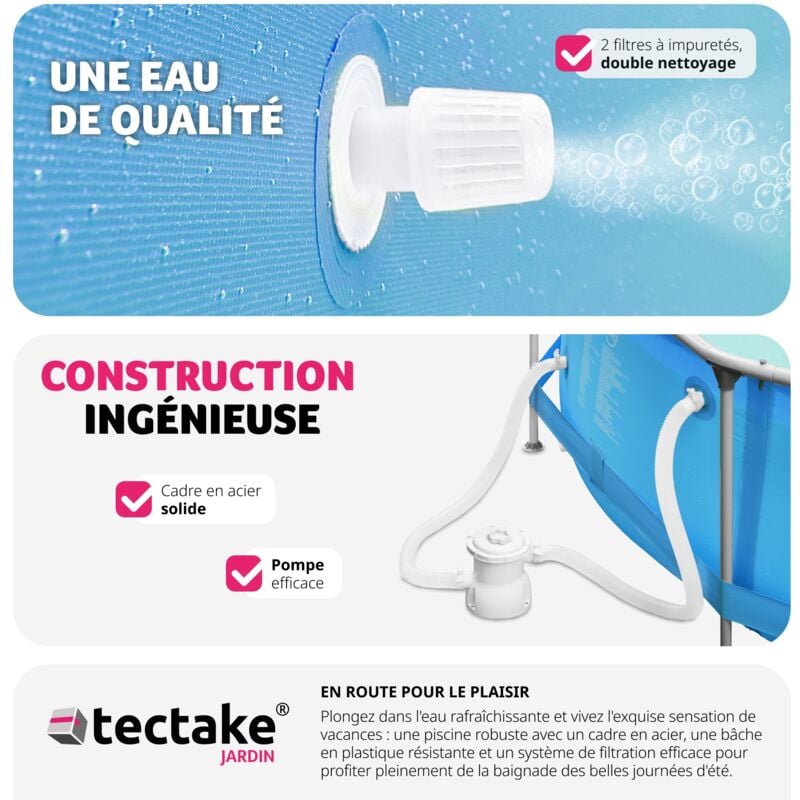 Piscine Hors Sol Tubulaire Ronde En Kit Structure Acier Pompe