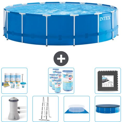 Piscine Intex cadre rond - 457 x 122 cm - Bleu -  Comprend des Accessoires CB43