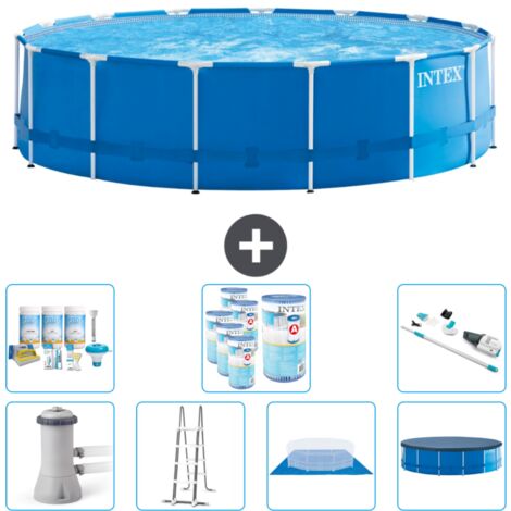 Piscine Intex cadre rond - 457 x 122 cm - Bleu -  Comprend des Accessoires CB45