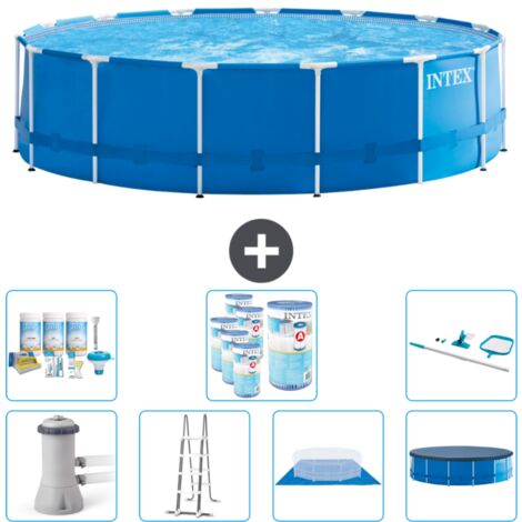 Piscine Intex cadre rond - 457 x 122 cm - Bleu -  Comprend des Accessoires CB46