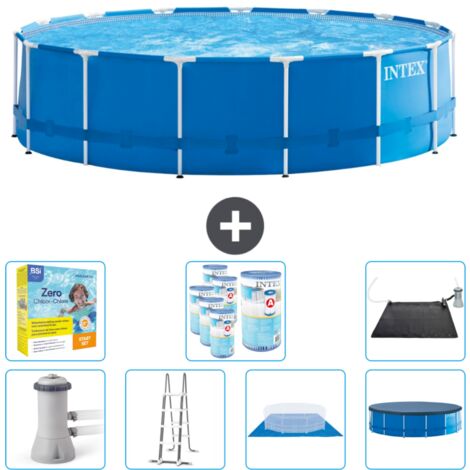 Piscine Intex cadre rond - 457 x 122 cm - Bleu -  Comprend des Accessoires CB50