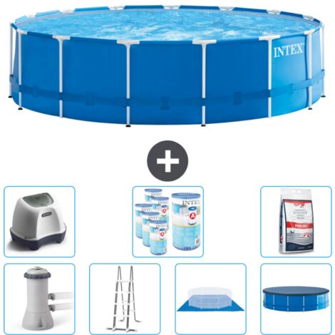 Piscine Intex cadre rond - 457 x 122 cm - Bleu -  Comprend des Accessoires CB58