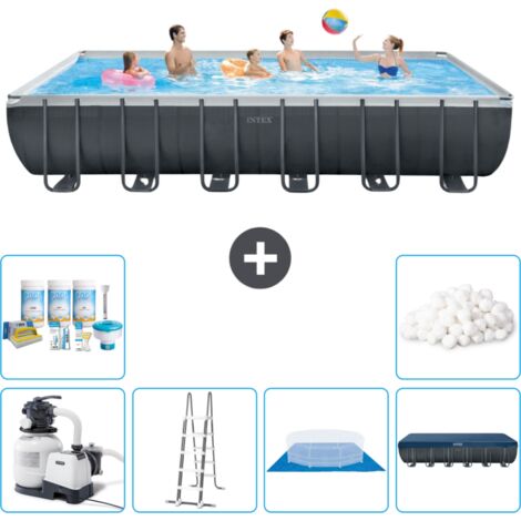 Piscine Intex Rectangulaire Ultra XTR Frame - 732 x 366 x 132 cm - Comprend des Accessoires CB41