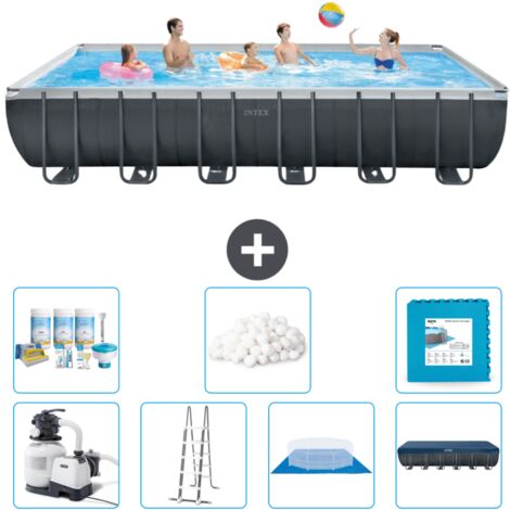 Piscine Intex Rectangulaire Ultra XTR Frame - 732 x 366 x 132 cm - Comprend des Accessoires CB42