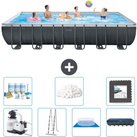 Piscine Intex Rectangulaire Ultra XTR Frame - 732 x 366 x 132 cm - Comprend des Accessoires CB43