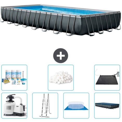 Piscine Intex rectangulaire Ultra XTR Frame - 975 x 488 x 132 cm - Comprend des Accessoires CB44
