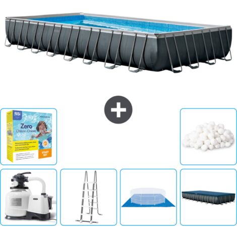 Piscine Intex rectangulaire Ultra XTR Frame - 975 x 488 x 132 cm - Comprend des Accessoires CB47