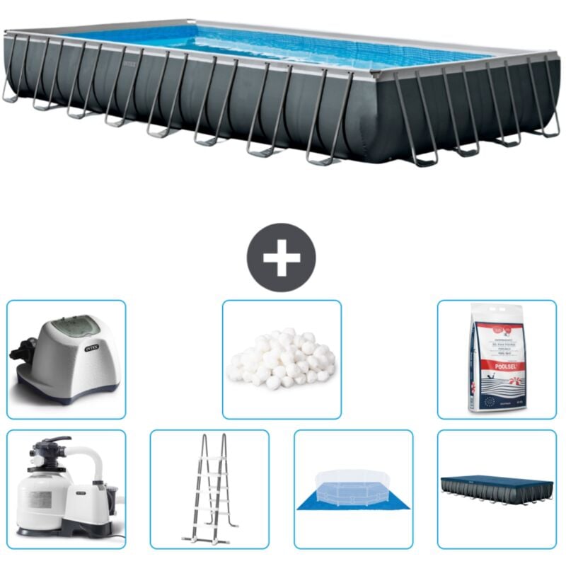 Piscine Intex rectangulaire Ultra xtr Frame - 975 x 488 x 132 cm - Comprend des Accessoires CB57
