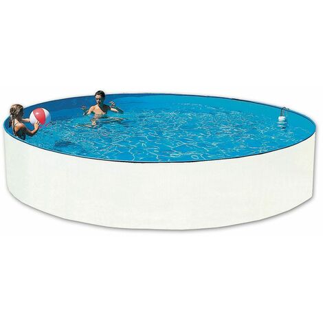 Piscine métal ronde blanche Ø 4,6 x 0,90 m pour enfants - Blanc