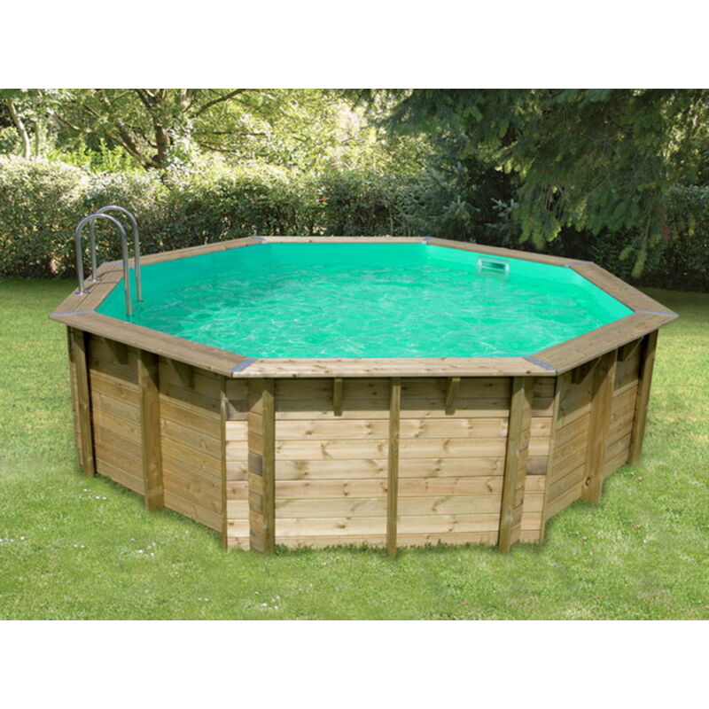 Ubbink - Piscine bois ocea Octogonale Ø430x120cm liner beige