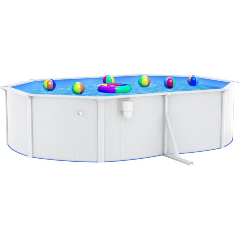 Vidaxl - Piscine ovale avec parois en acier 490x360x120 cm Blanc