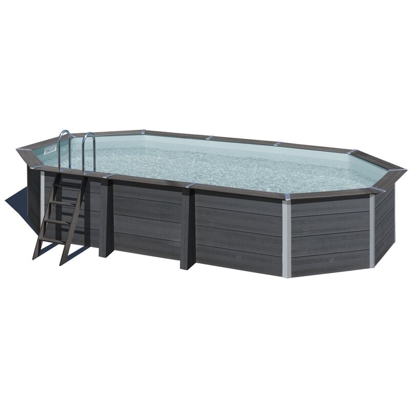 GRÉ - Gre Pools Piscine ovale composite 6,64 x 3,86 x H.1,24m - Filtration à sable - Projecteur inclus