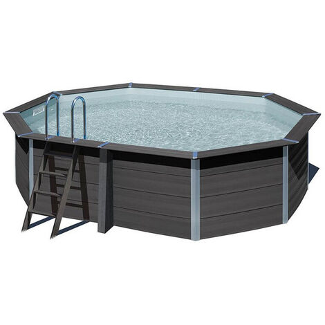 Piscine ovale composite 8,04m x 3,86m x H: 1,24m - Filtration à sable