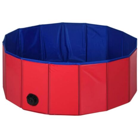 Piscine pliable pour animaux de compagnie 80x30 cm Pets Collection - Bleu et rouge
