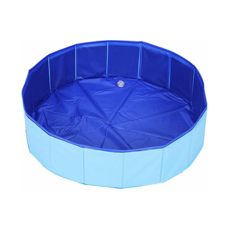 Ensoleille - Piscine pour animaux de compagnie Chien Piscine Chat Table de Sable Bassin de Bain Piscine Pliable, bleu, (80x20cm)