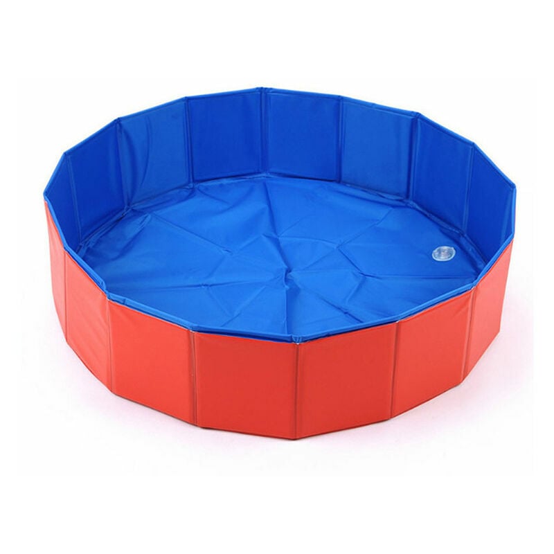 Ensoleille - Piscine pour animaux de compagnie Chien Piscine Chat Table de Sable Bassin de Bain Piscine Pliable, Rouge, (80x20cm)