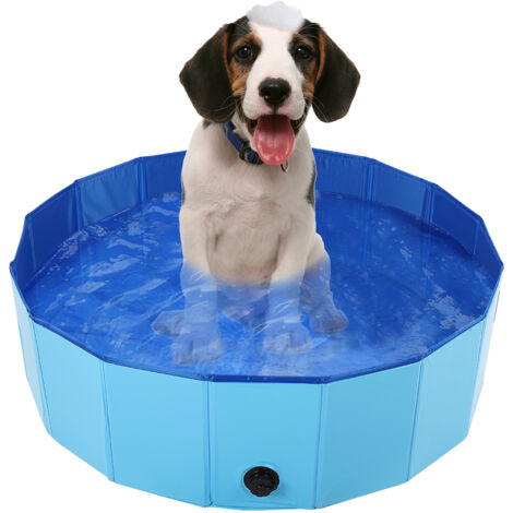 Piscine pour chien pliable pour L,Piscine animaux de compagnie, baignoire pour animaux de compagnie, baignoire pour chiens, chats, animaux - bleu L(106cm)