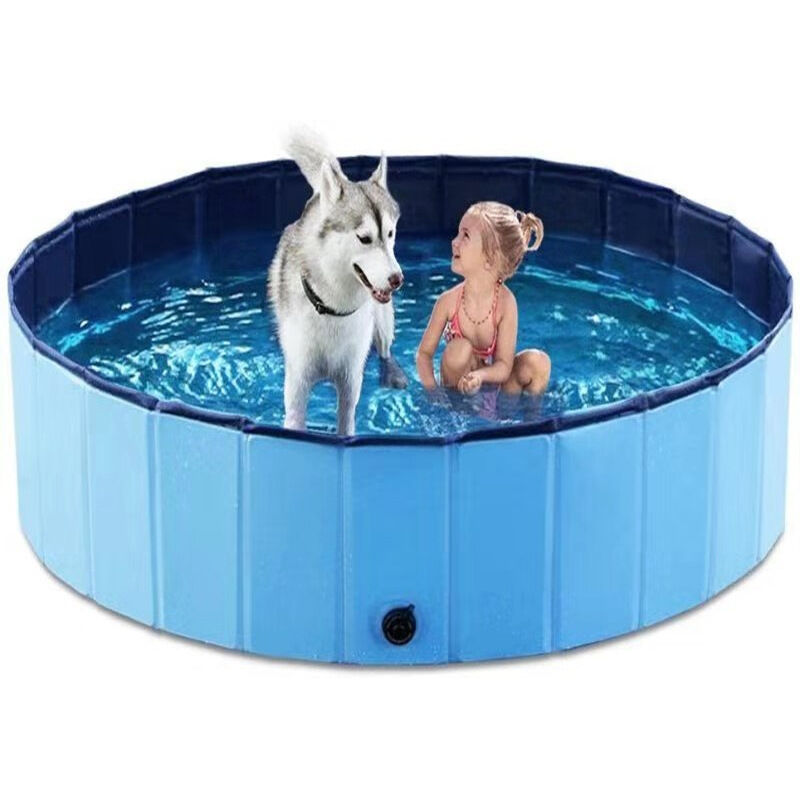 Piscine pour chiens Piscine pour animaux Cadeau Colle pvc+mdf Bain Pliable 80x30cm