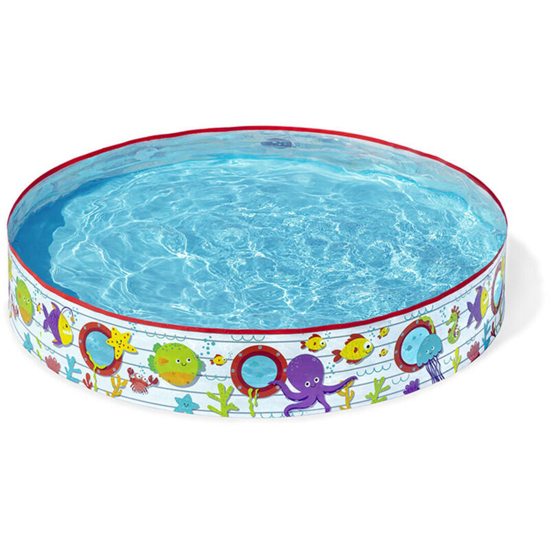 Bestway – Piscine extensible pour enfants ronde 152 cm – Hauteur 25 cm – PVC – Patch de réparation inclus – Pour été amusant