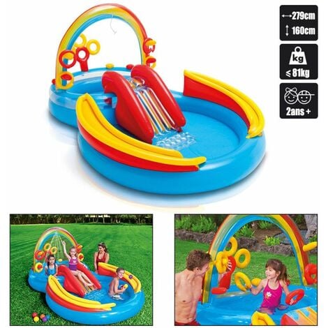 PISCINE POUR ENFANTS INTEX RAINBOW RING PLAY CENTER - 57453NP - incolore